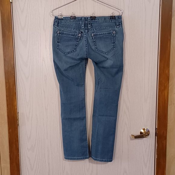 Rock Revival Gia Jeans Size 30 Low-Rise Distressed Thin Stretch Denim Light Wash - Picture 2 of 13